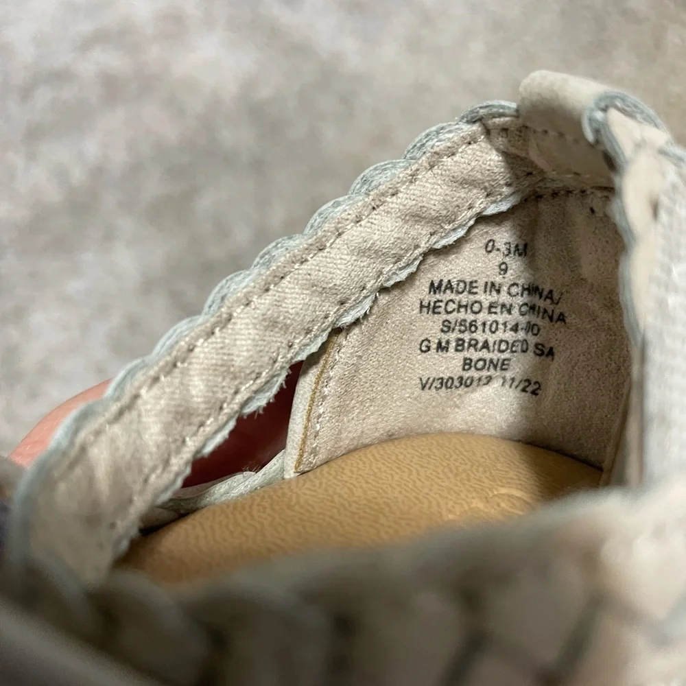 Faux-Suede Braided Sandals for Baby 0-3 Months Gray
